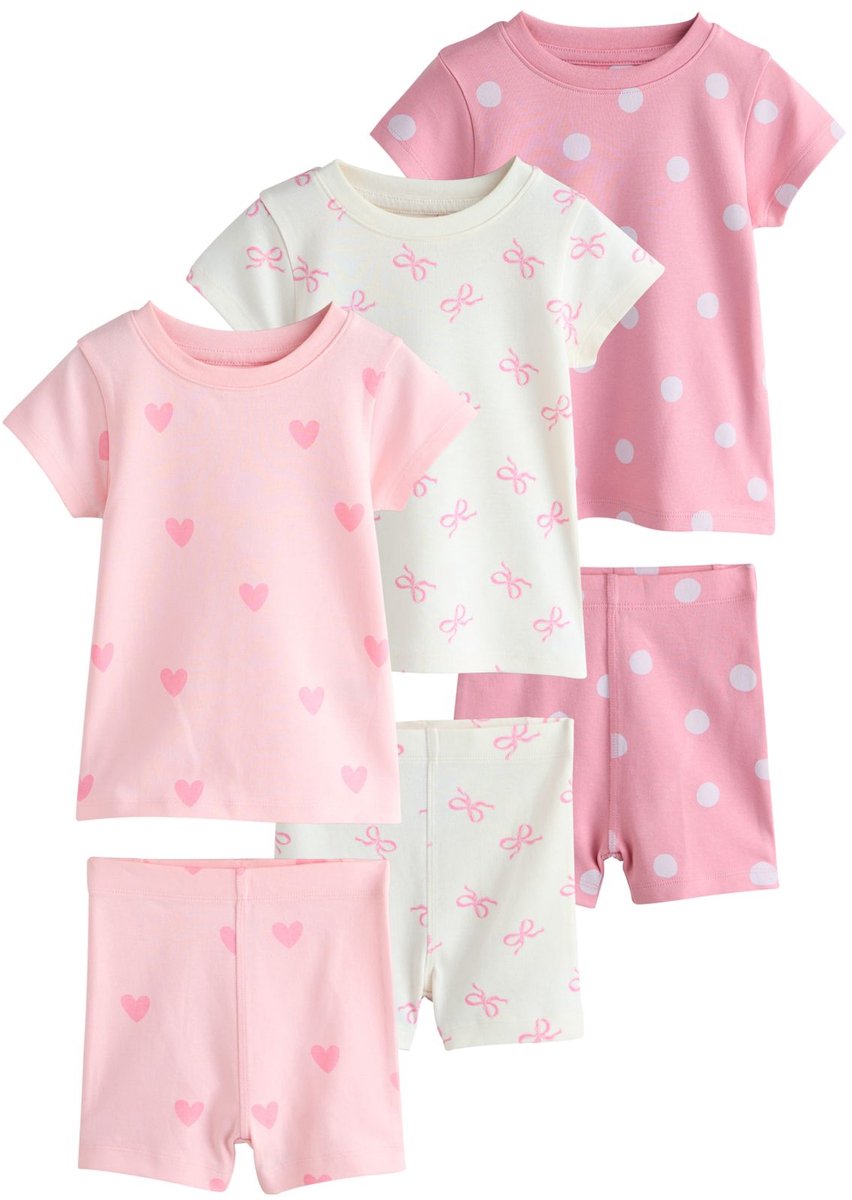 Next - Meisjes - Set van 3 korte pyjama's - Roze