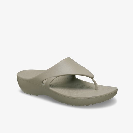 Crocs Kadee Wedge Flip dames slippers beige - Maat 38/39