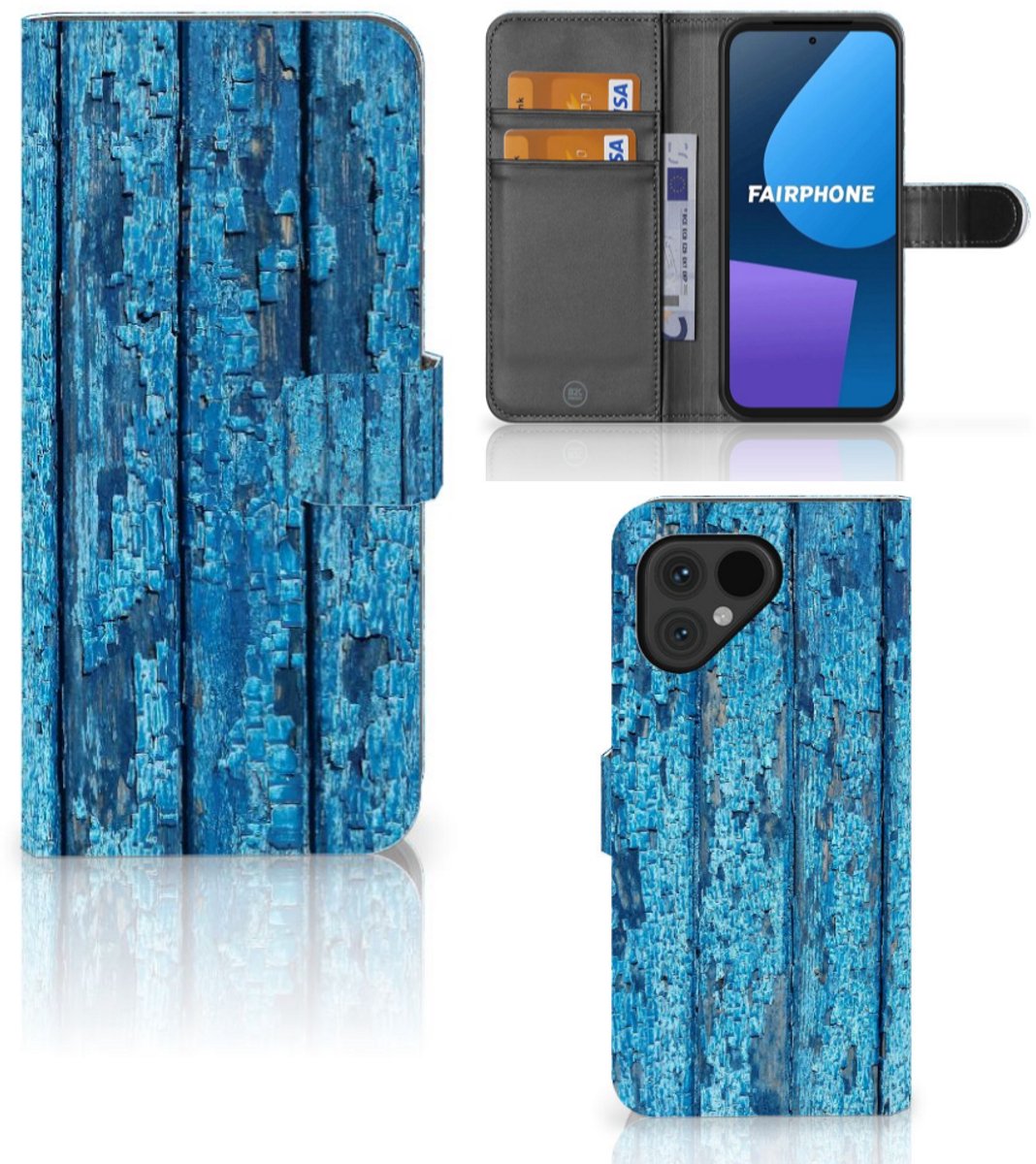 Fairphone 5 Book Style Case Wood Blue