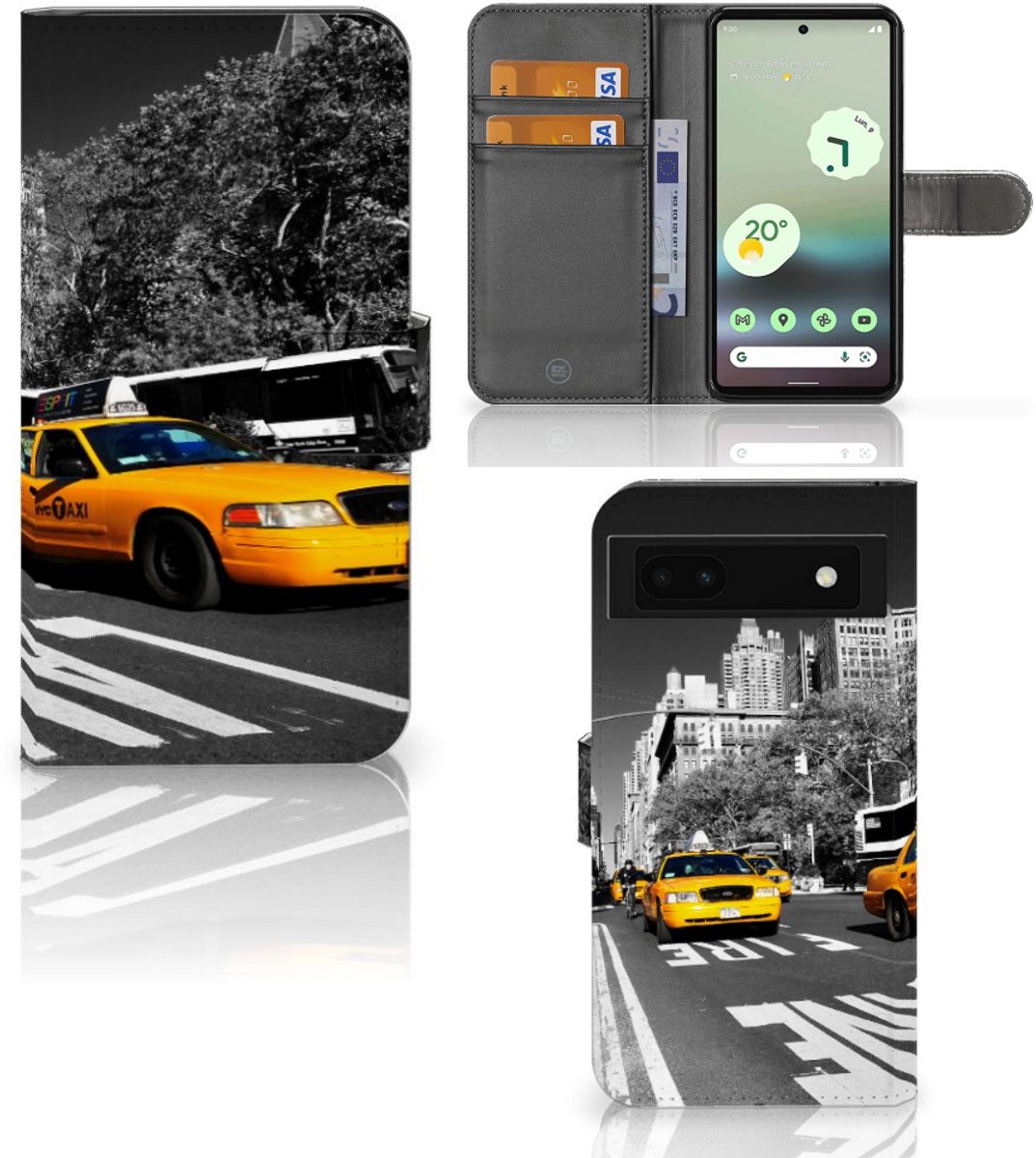 Google Pixel 6A Flip Cover New York Taxi