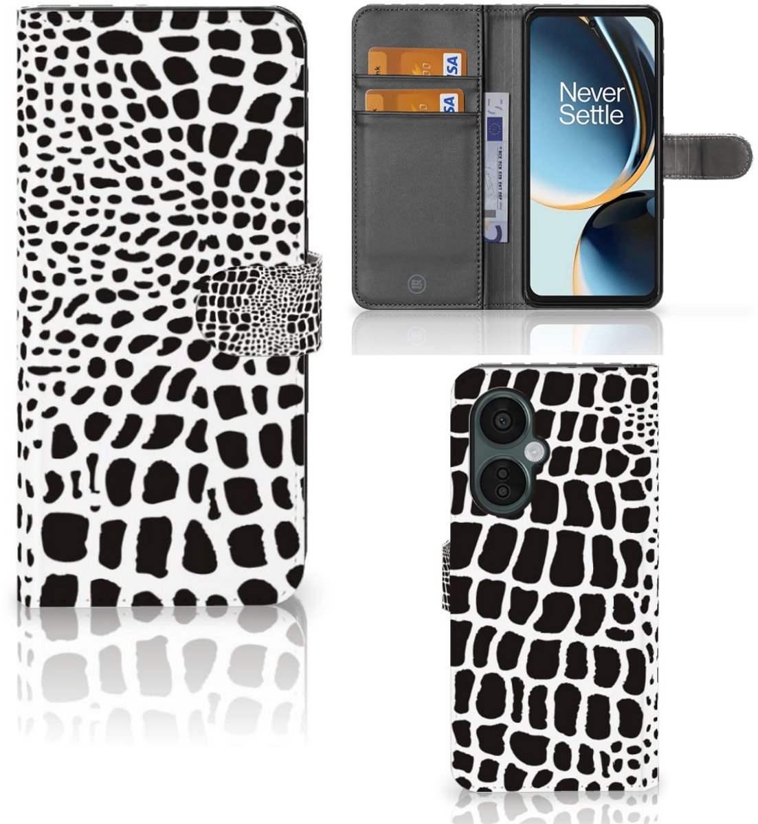 OnePlus Nord CE 3 Lite Telefoonhoesje met Pasjes Slangenprint
