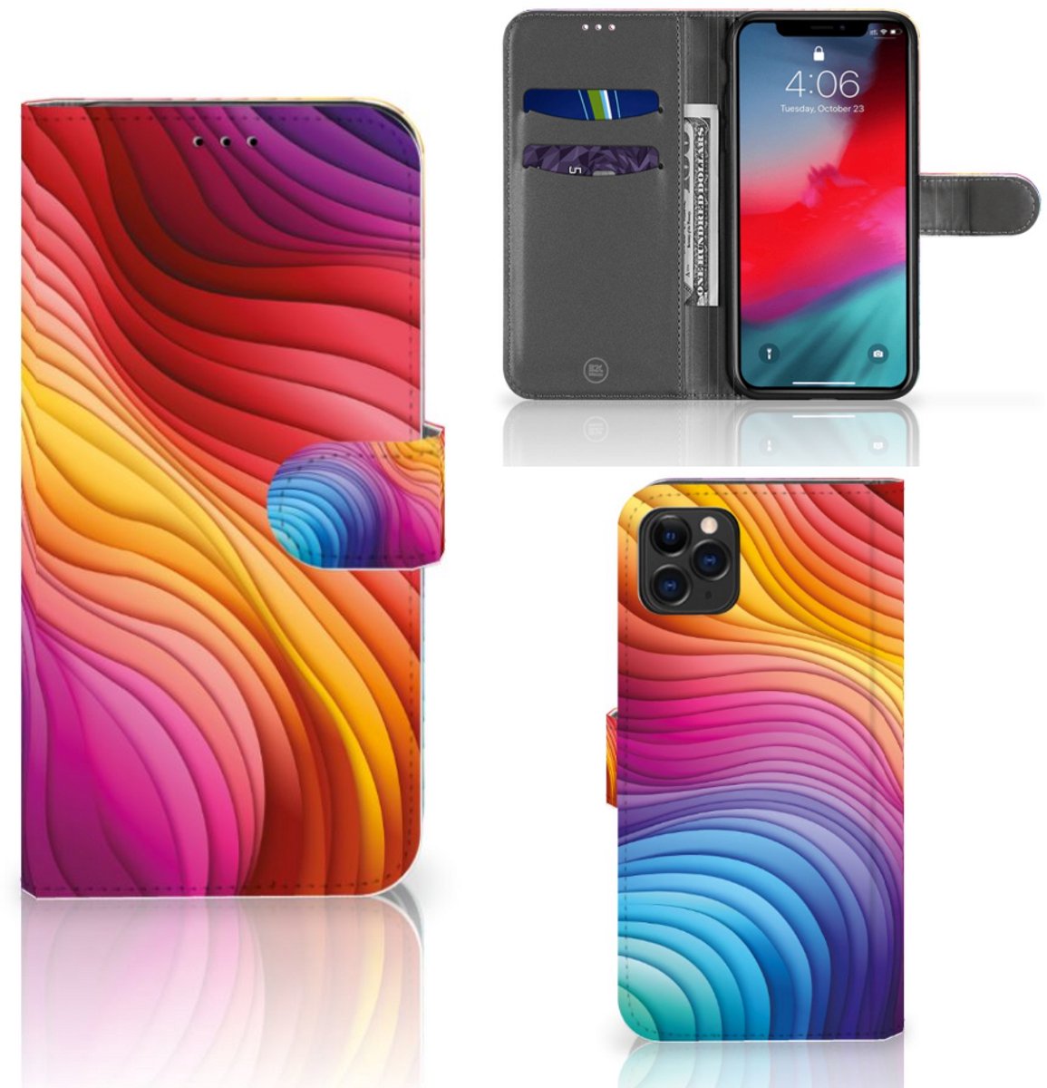 Book Case voor Apple iPhone 11 Pro Max Regenboog