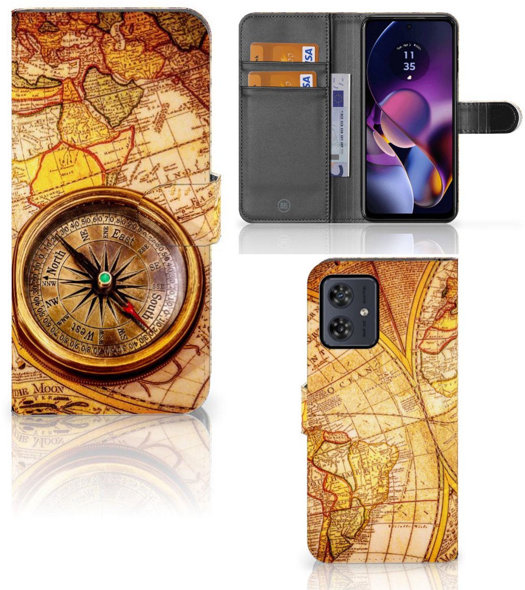 Motorola Moto G54 Flip Cover Kompas