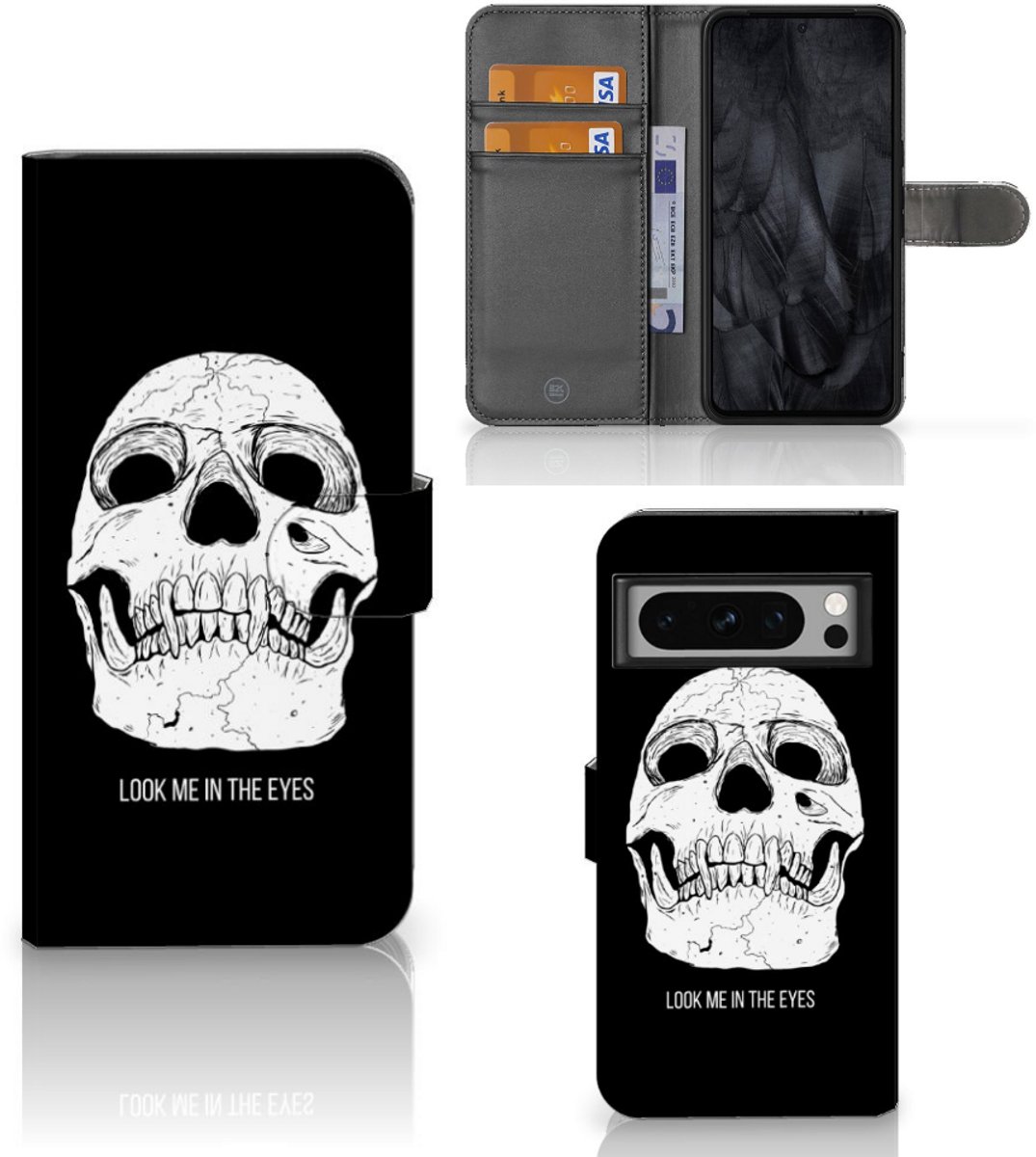 Telefoonhoesje met Naam Google Pixel 8 Pro Skull Eyes