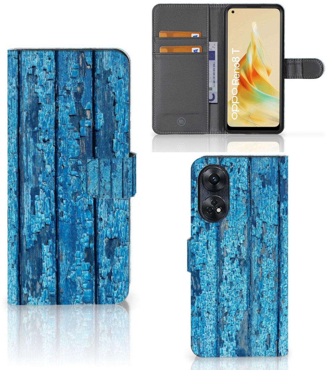 OPPO Reno8 T 4G Book Style Case Wood Blue