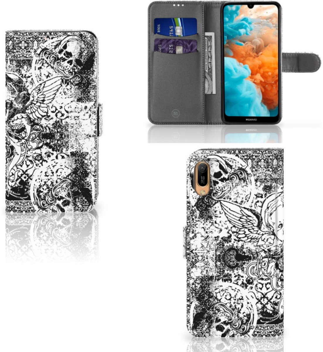 Telefoonhoesje met Naam Huawei Y6 (2019) Skulls Angel