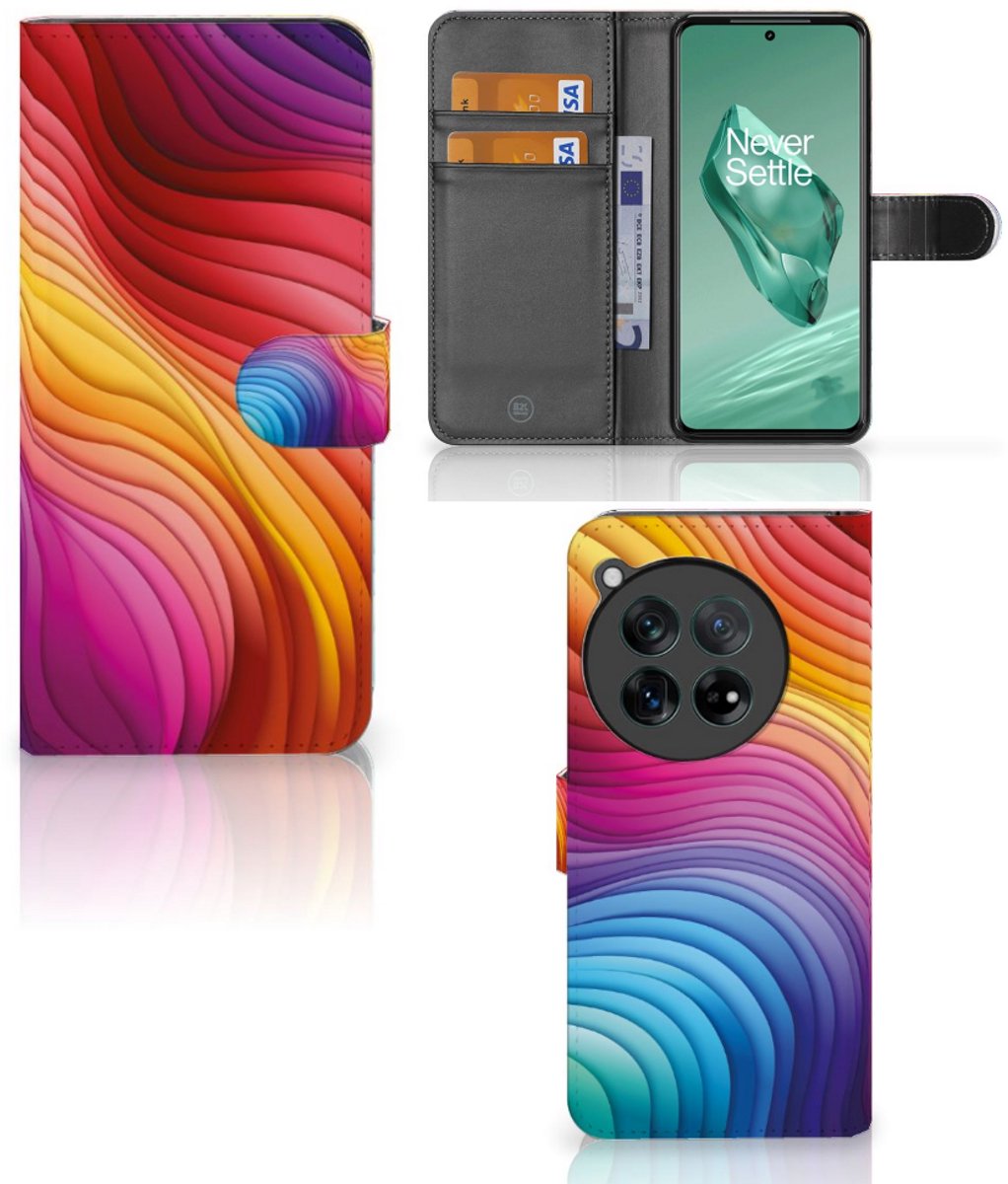 Book Case voor Book Case voor OnePlus 12 Regenboog