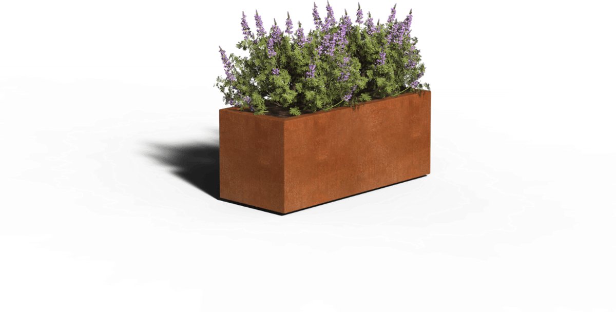 Cortenstaal Plantenbak Rechthoek | Gelast | 100 x 40 x 40 | Zonder bodem