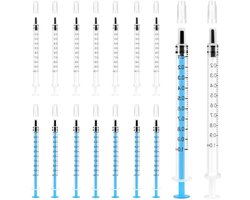 60 Stuks 1ml Spuit zonder Naald, Plastic Doseerspuiten voor Dierenvoeding en Laboratoria, Inclusief Deksel en Geschikt voor Colostrum en Voeding