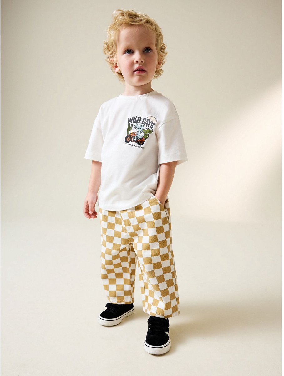 Next - Jongens - Brede broek met koordsluiting - Geel