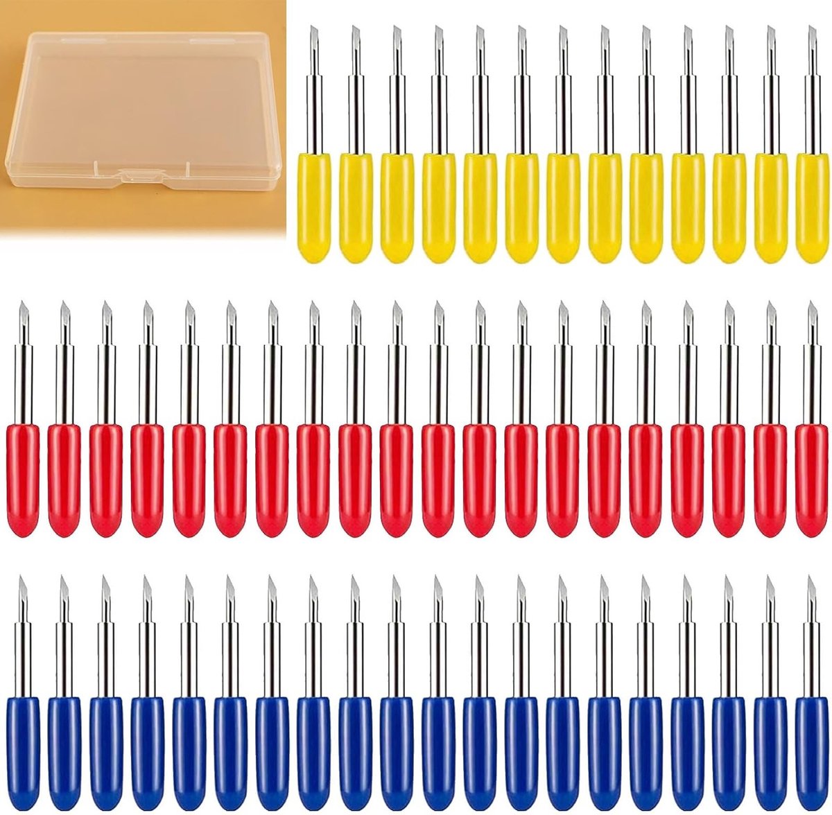 60 Stuks Snijbladen, Fijne Snijkanten, Diepe Snijkanten, Vervangende Blades voor Cricut, 30°/45°/60° Snijbladen voor Plotter en Graveren