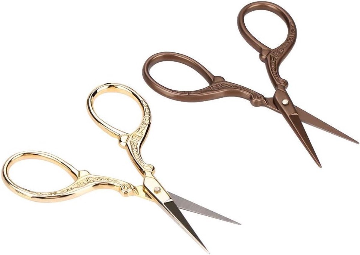 Vintage Schaar in de Vorm van een Kraan - RVS Schoonheidsschaartje voor Mannen, Perfect voor Gezichtsbeharing, Snor en Baardtrimmen