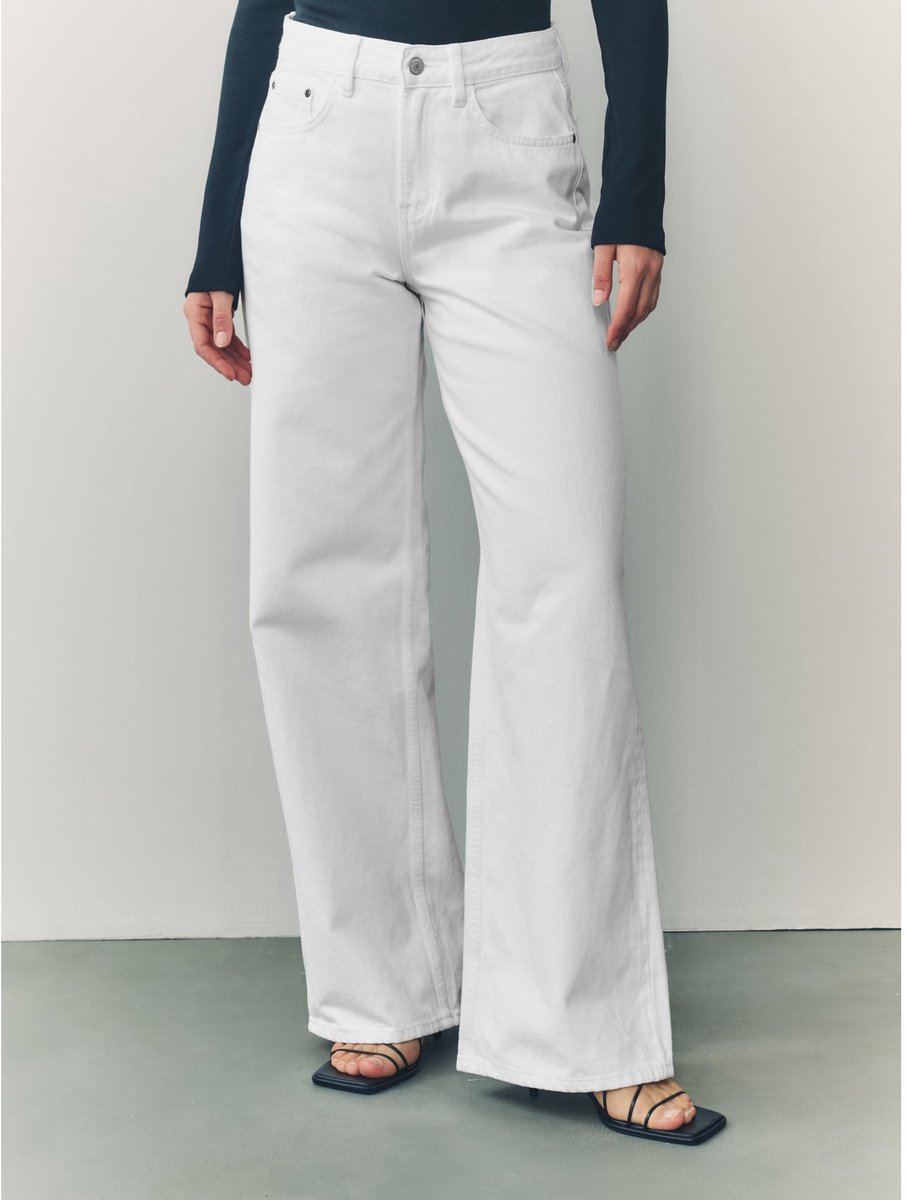 Next - Dames - Jeans met wijde pijpen - Wit