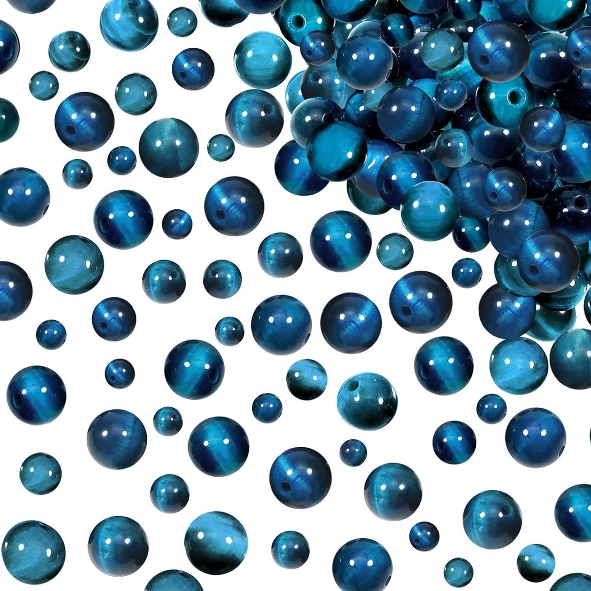 100 stuks 4mm 6mm 8mm Natuurlijke Edelsteen Kralen Blauwe Tijgeroog Ronde Losse Kralen met Gat voor Sieraden, Ambachten en DIY Armbanden en Kettingen
