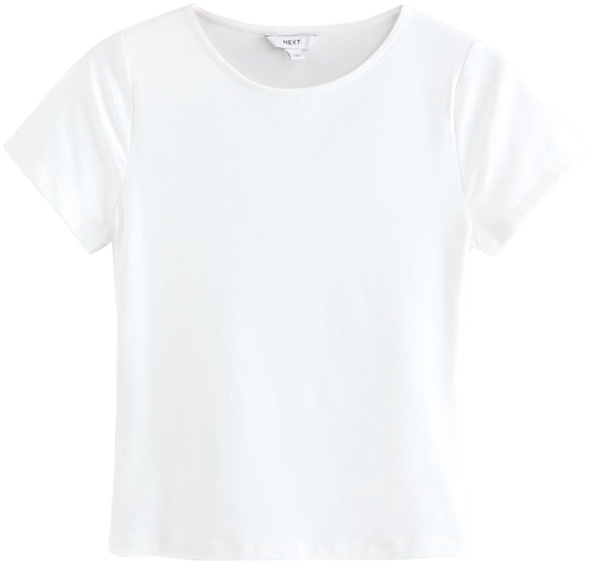 Next - Dames - Zacht soepelvallend T-shirt met korte mouwen en ronde hals - Wit
