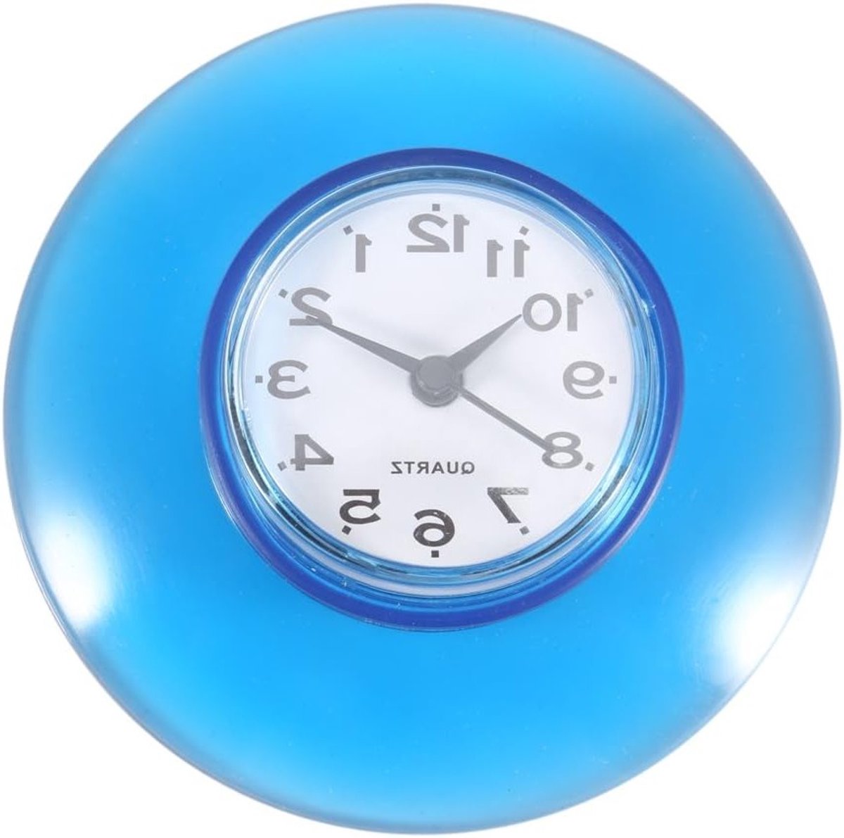 Waterdichte Ronde Mini Wandklok van Kwarts voor Badkamer, Keuken, Woonkamer en Slaapkamer - Blauw, Decoratie en Functioneel Accessoire