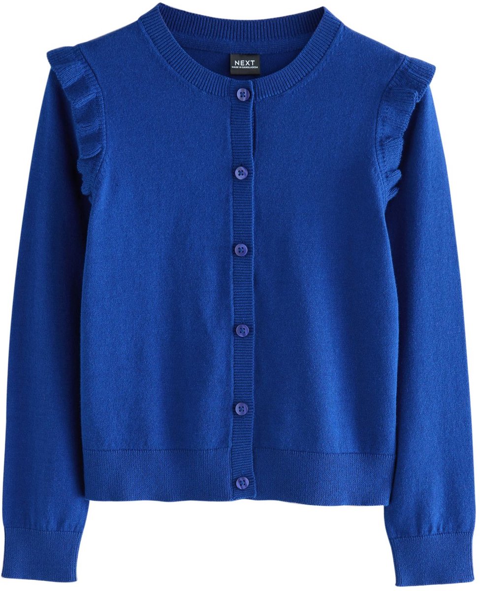 Next - Meisjes - Katoenrijk jersey schoolvest met ruches op de schouders - Blauw