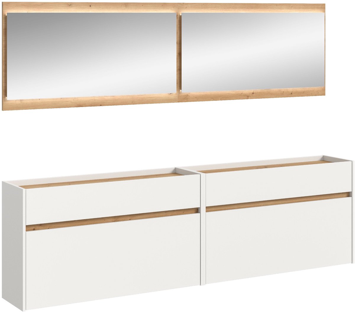 xonox.home Drive garderobecombinatie incl. verlichting B/H/D: 192x220x32 cm in wit en Artisan Oak-imitatie