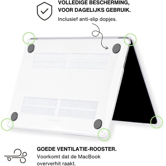 Lunso Geschikt voor MacBook Pro 14 inch (2021-2026) cover hoes - case - Azure Pebble