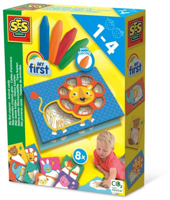 SES My First Krijtjes Dierenkaarten
