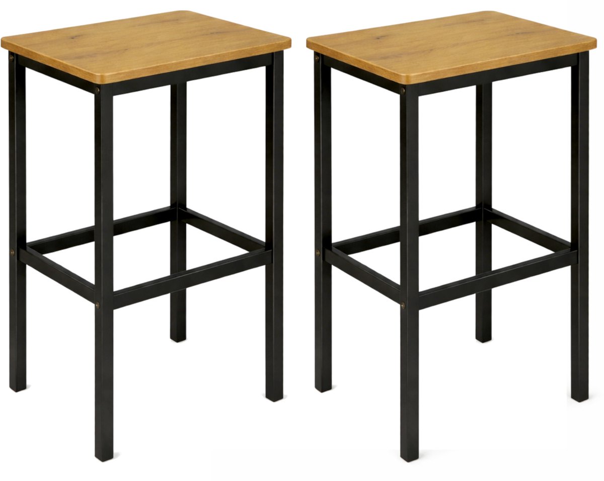 BEGRYF Barkrukken - 2 stuks - eikenlook zwart - 40x30x65 cm