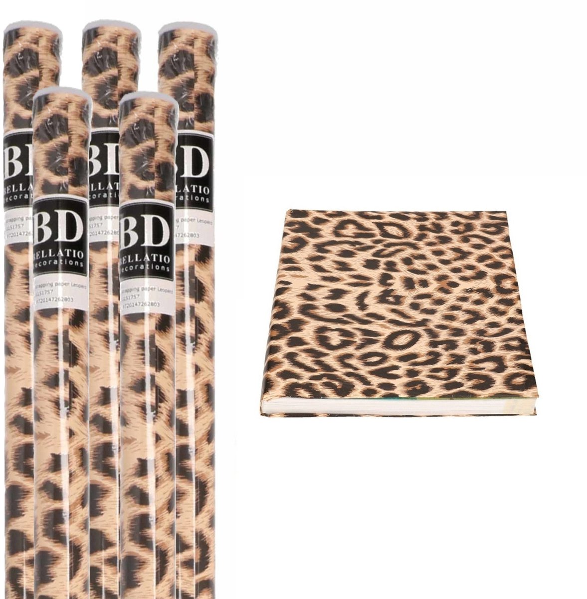 5x Kaftpapier panterprint/luipaardprint 1000 cm -