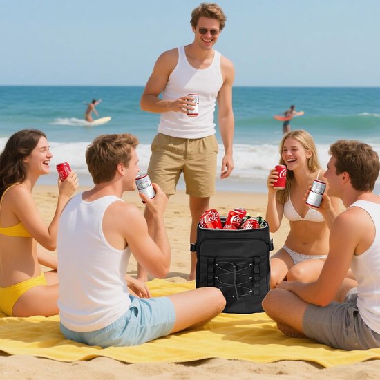 Koelrugzak - 40 Blikjes Geïsoleerde Rugzak voor Dames & Heren - Draagbare 2 Lekvrije Vakken - voor Strand, Reizen, Picknick, Kamperen - Blauw - 1 Stuk — afbeelding 3