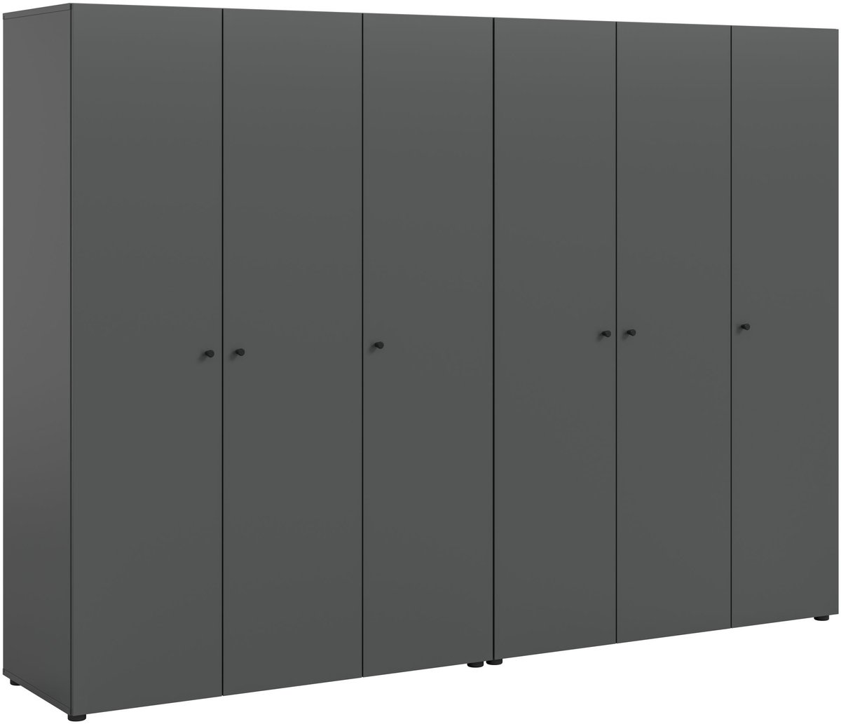 Furnilux Ruime 2-delige kledingkast-combinatie in antraciet - 240 cm breed - Moderne opbergoplossing