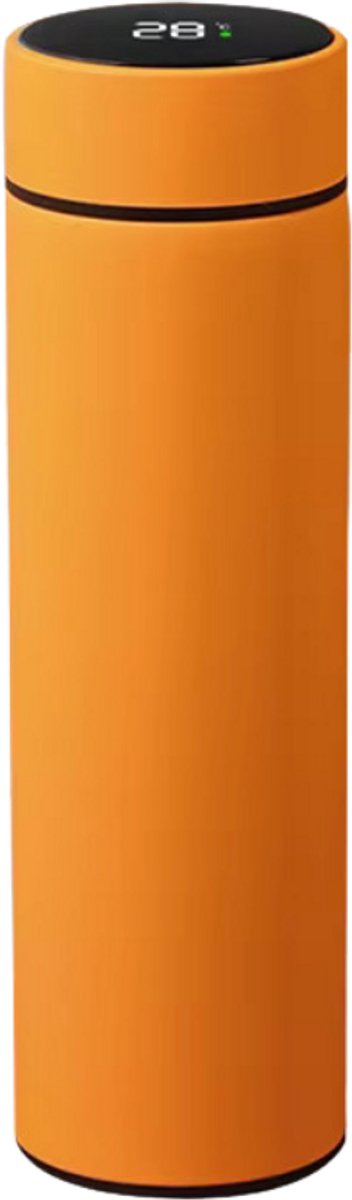 Thermosfles met temperatuurdisplay (500 ml) - Neon oranje
