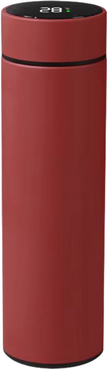 Thermosfles met temperatuurdisplay (500 ml) - Vuurrood