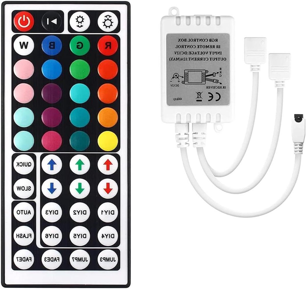 RGB LED Controller - Verlichting Afstandsbediening - Kleur Aanpassen - 44 Toetsen IR Afstandsbediening - DC 12V-24V - Niet gespecificeerd