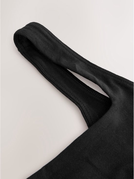 Next - Dames - Set van 4 cropped Ultimate Comfort beha's van katoen met logo - Zwart