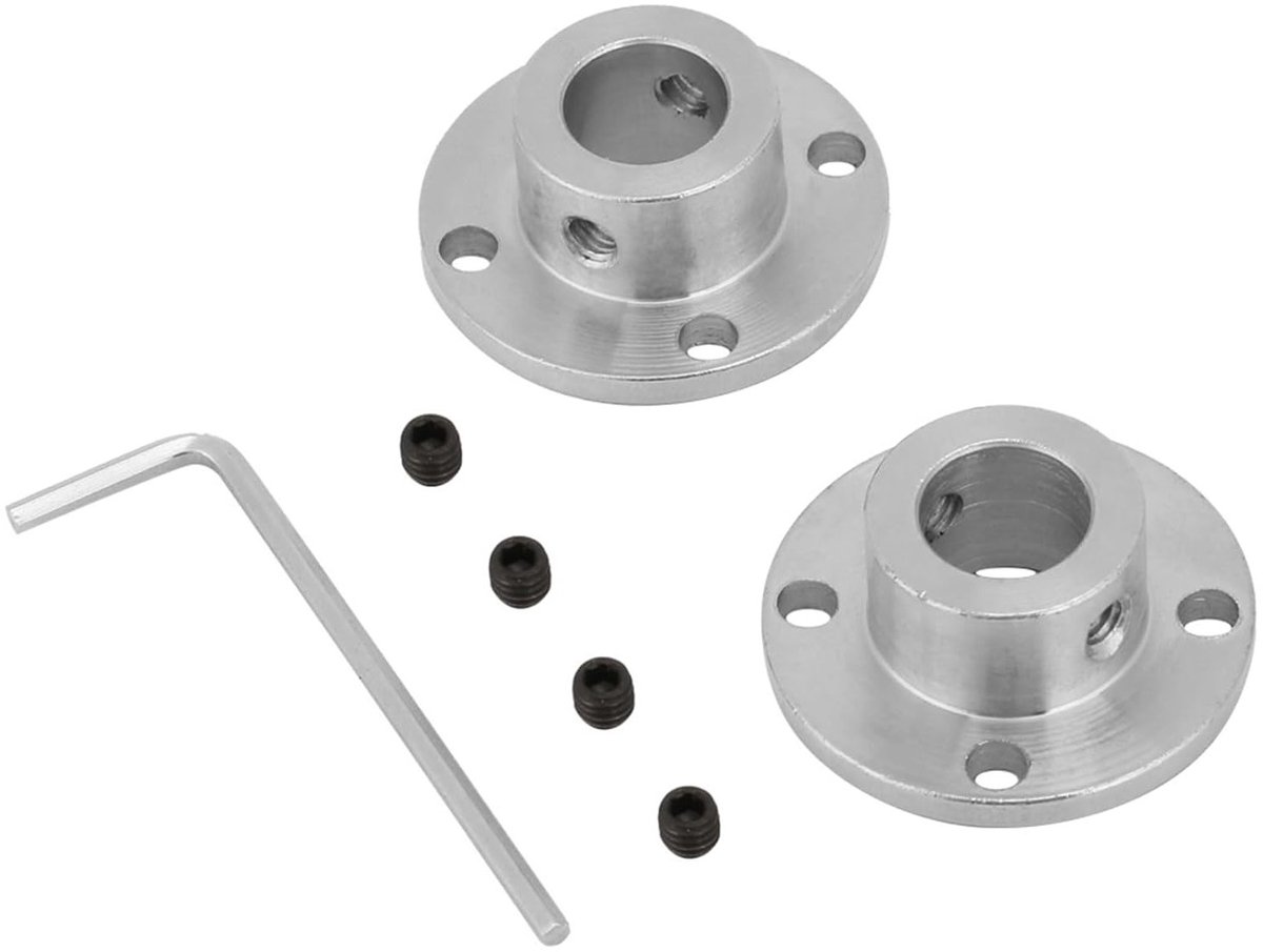 Dailygoods - M4 Flens Koppeling met Sleutel voor Motoras, 2 Stuks