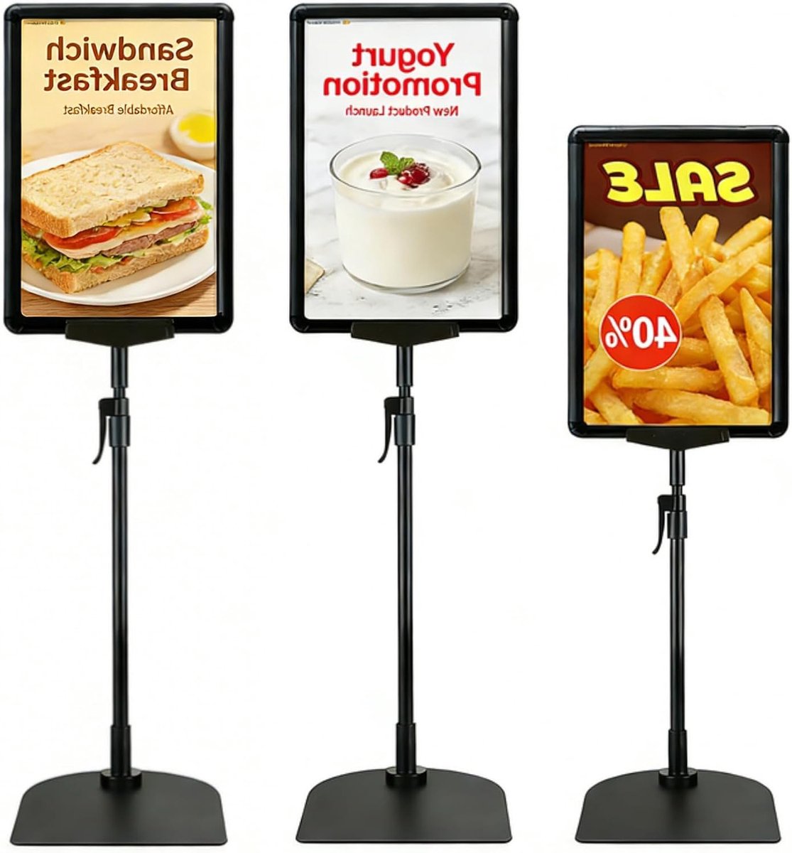 Verstelbare A4 Informatie Stand van RVS, Ideaal voor Presentaties, Advertenties en Informatie Posters