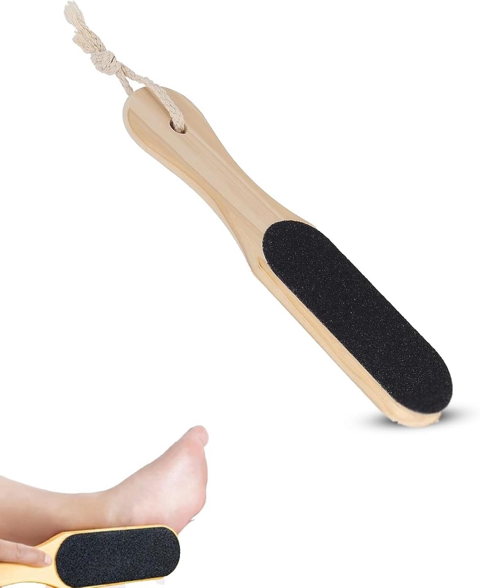 Professionele Dubbelzijdige Houten Voetvijl - Eeltverwijderaar voor Pedicure Hulp bij Droge en Nat Voeten