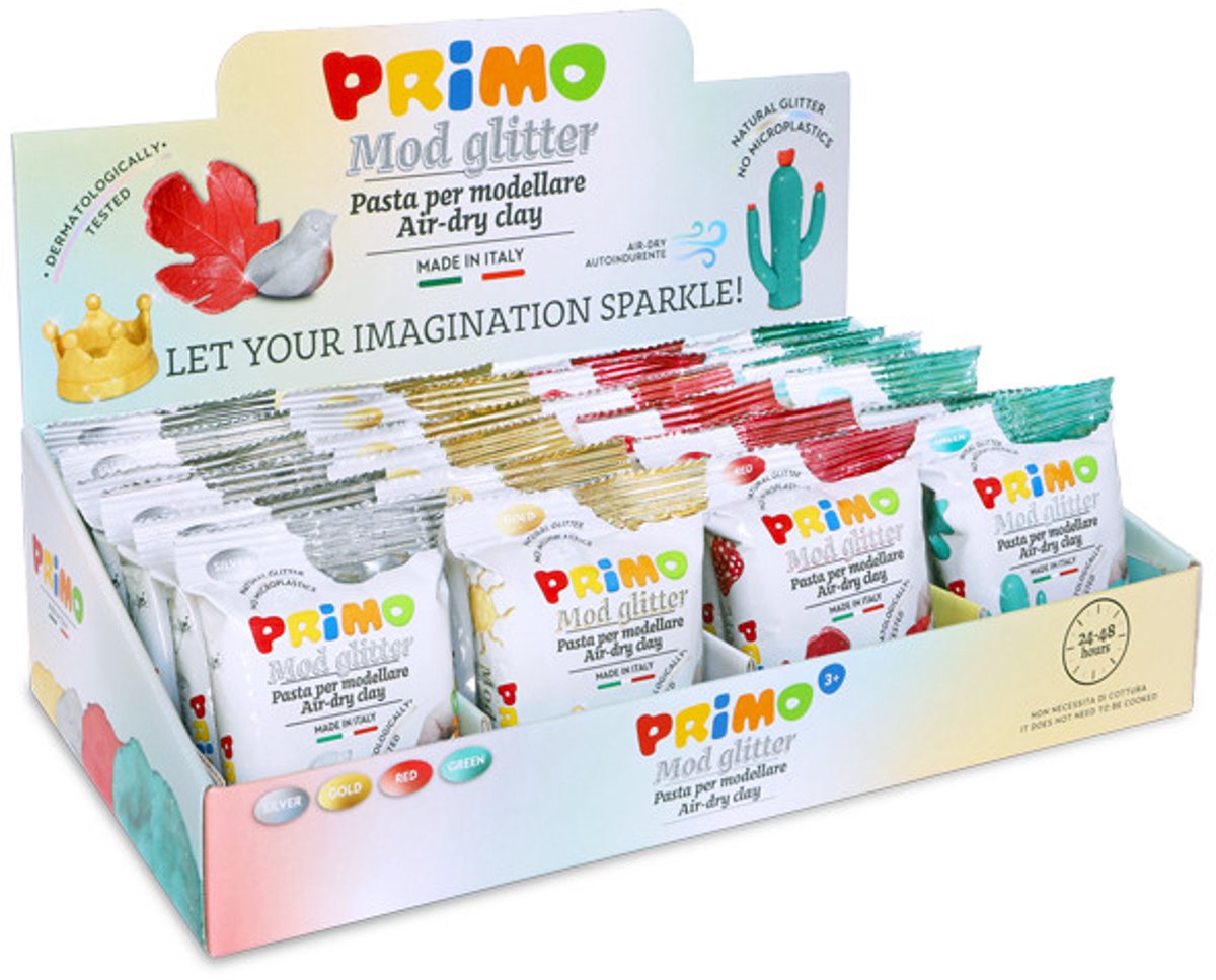 Primo boetseerklei set - 24 stuks 250g 4 kleuren creatief speelgoed.