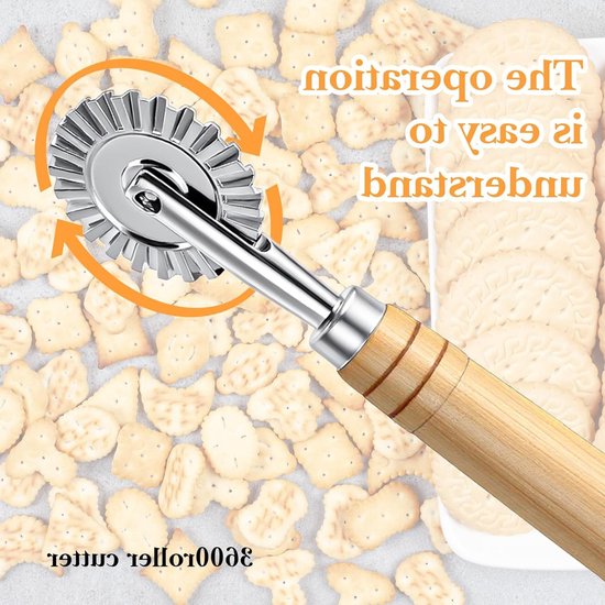 SnelShoppen - Pasta Cutter Wheel - Professionele Deegsnijder van Zinklegering - Voor Pizzadeeg, Pasta, Taarten - Duurzaam, Robuust en Ergonomisch - Ke van Snelshoppen — afbeelding 4