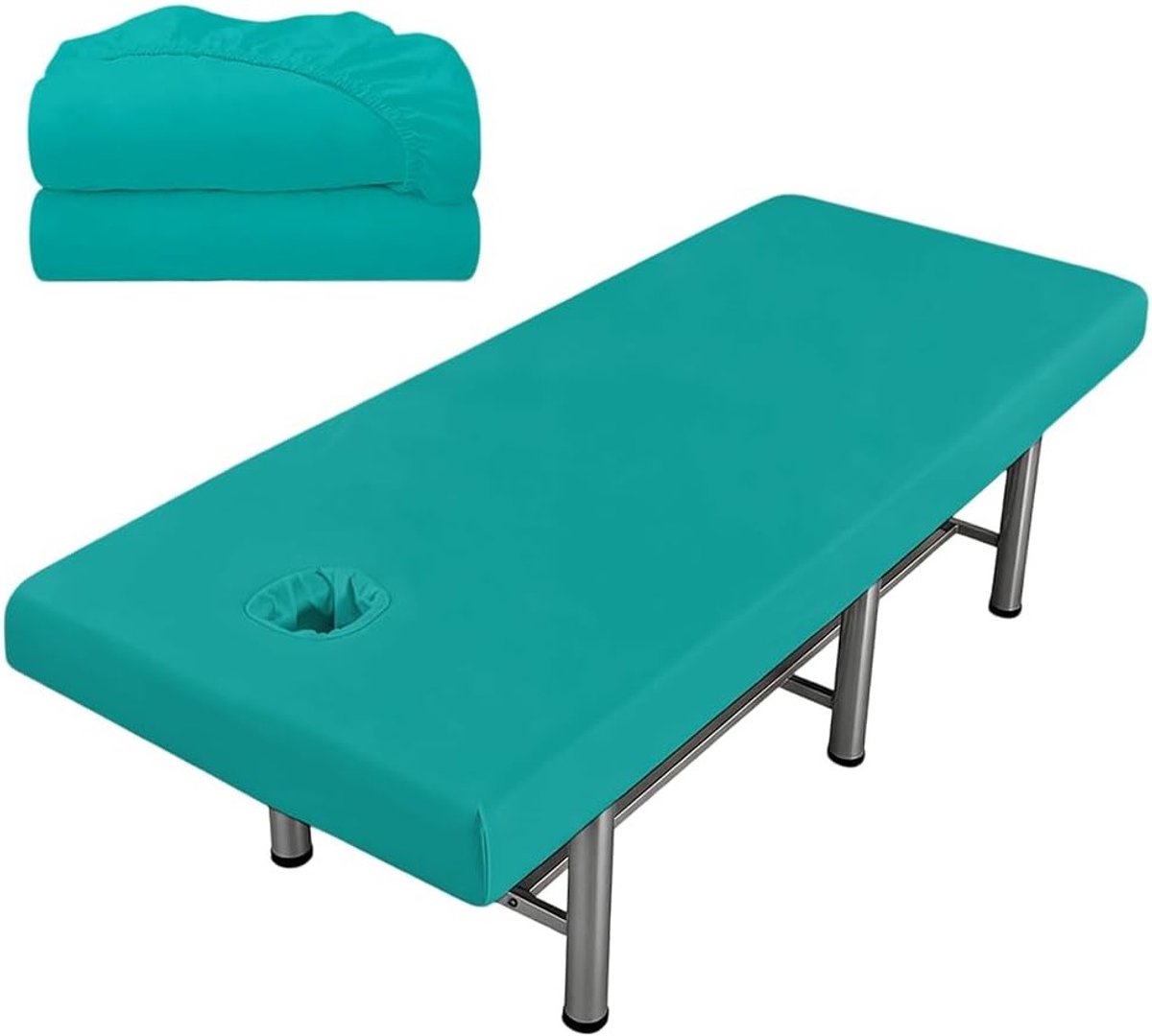Massage Stoel Stretch Cover 80x190cm, Waterproof en Vlekbestendig, Wasbare Bescherming voor Cosmetische Tafel en Spa Beauty, Groene Kleur