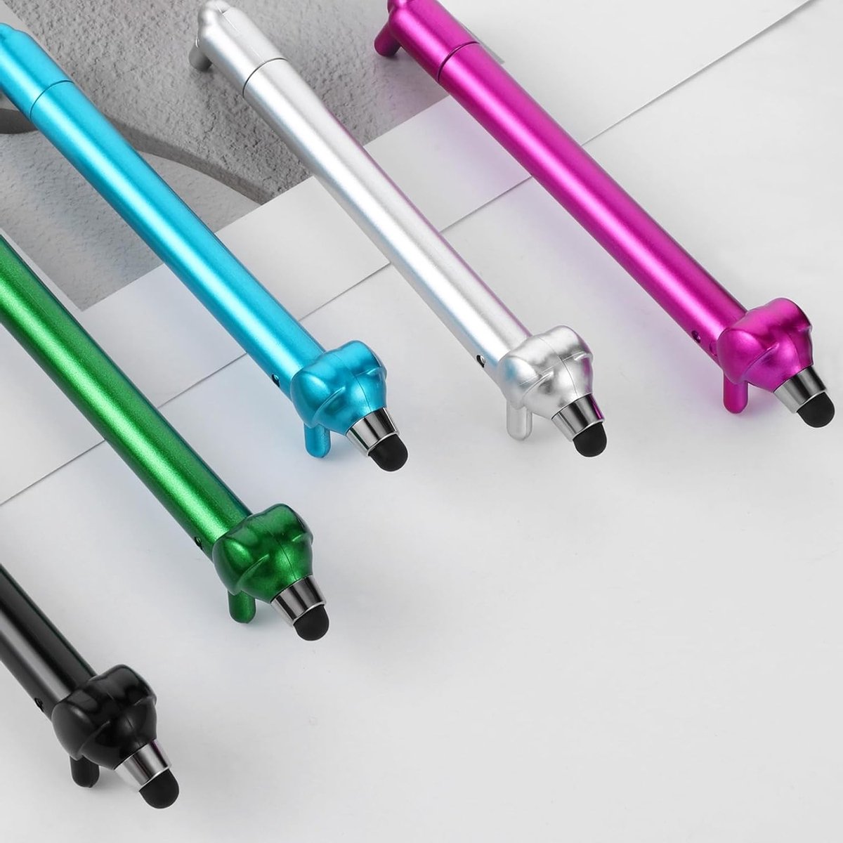 Vijfstuks set grappige ballpoint pennen met teckel ontwerp, 1mm zwarte inkt, perfect voor schrijfgerei en cadeau's