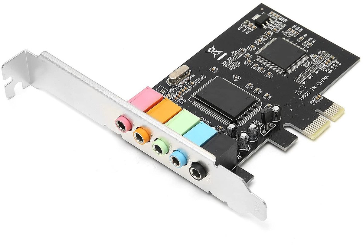 Golden crown - PCI E 5.1 stereo-audiokaart - Gaming-geluidskaart met Surround Sound - Interne geluidskaart - Compatibel met Windows - 6-kanaals audio