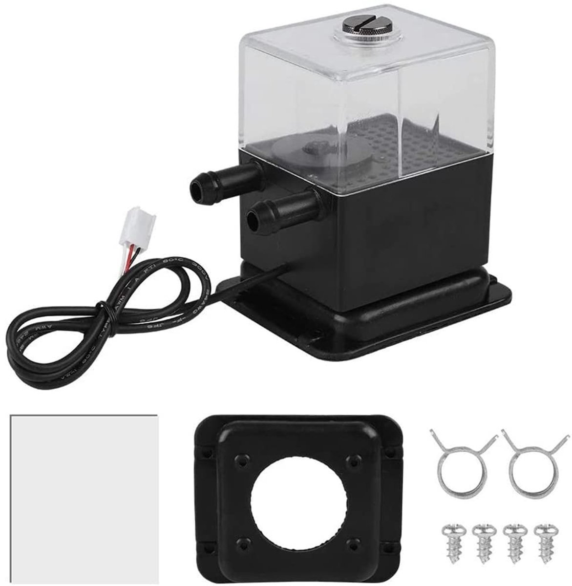 aladdien - Waterkoelpomp - Ultra-stille pomp - 400L/h - Compact formaat - DC 12V - Voor koeltoepassingen - Geschikt voor PC - Zwart
