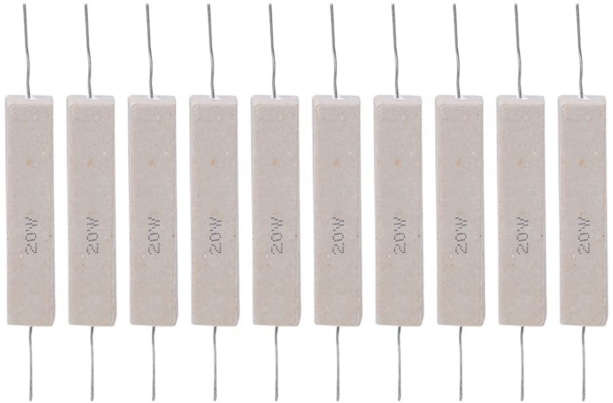 Allecto - Cementweerstanden - 20W - Precisie ±5% - 10 Stuks - Oxide Film Technologie - Betrouwbare Weerstanden - Voor Elektronica - Ideaal voor Hob..