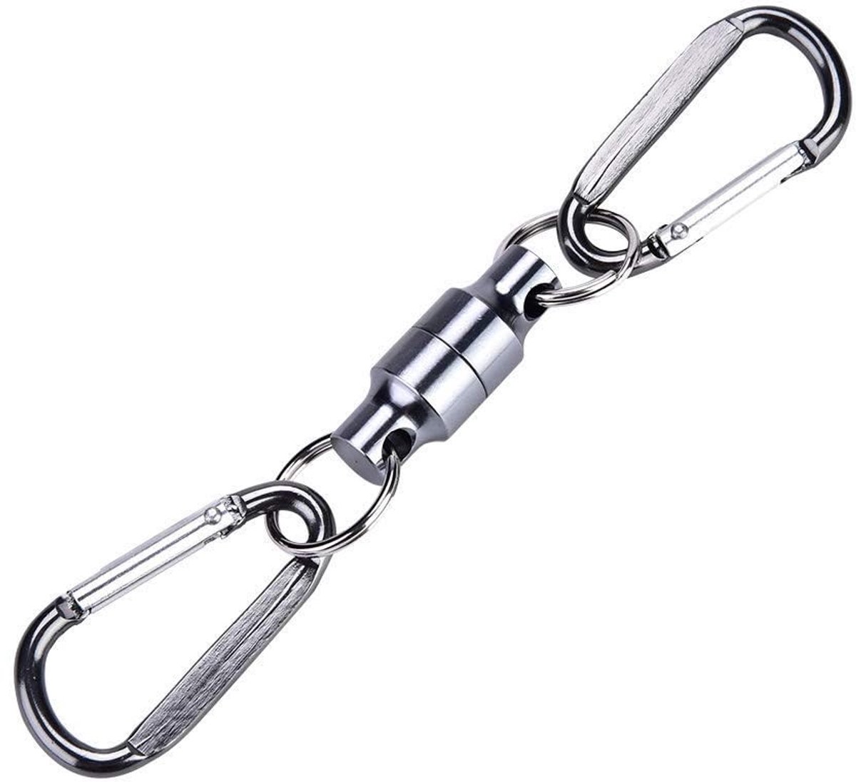 Allecto - Magnetisch net bevestigingsapparaat - Krachtige magneet - Zwart - Aluminium karabijnhaak - Handig voor buitensporten - D-vormig
