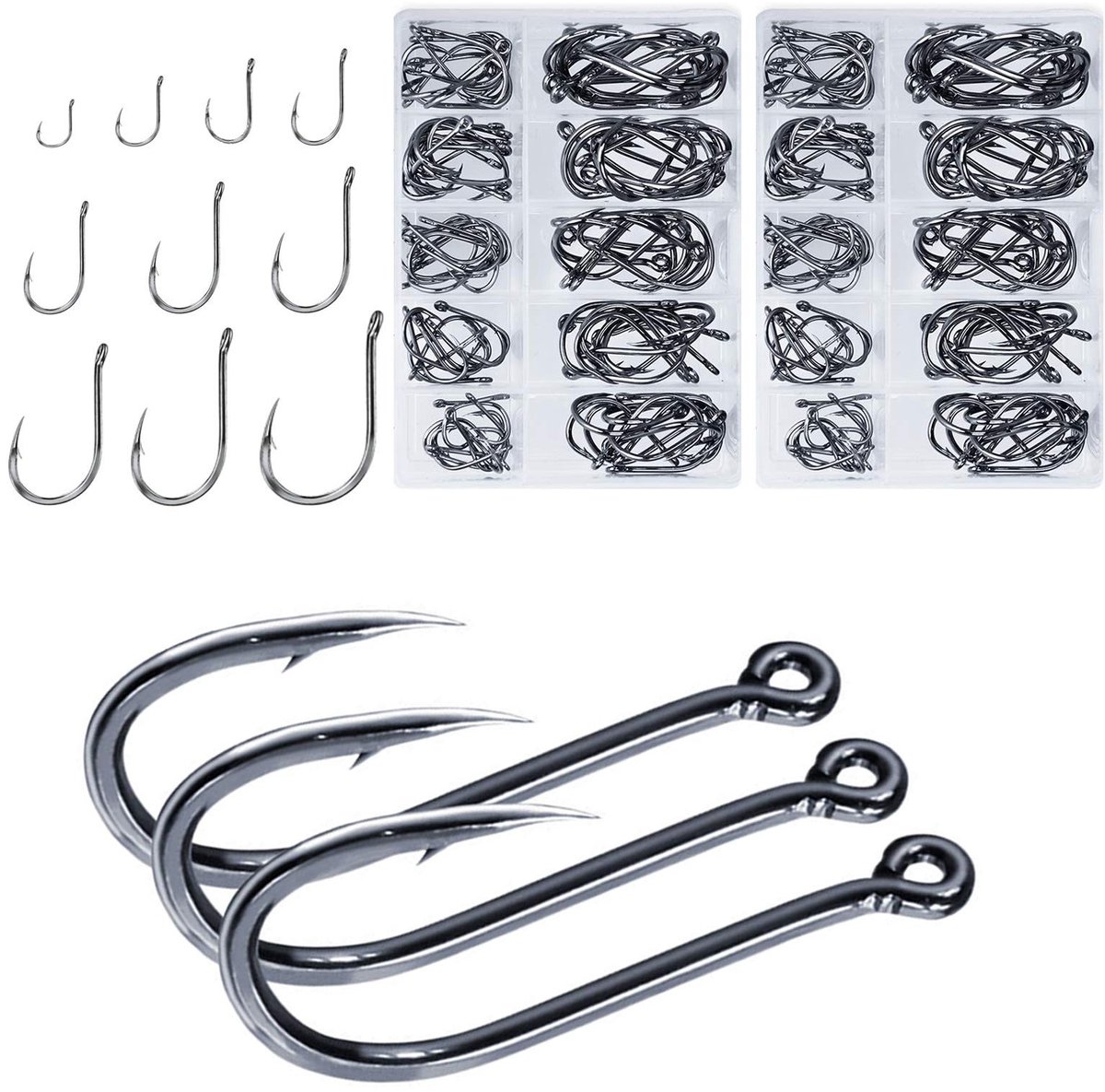 SPHProducts - Vishaken - Jig vishaken - Hoogwaardig koolstofstaal - Zilver - Vissen - Outdoor entertainment - 200 stuks