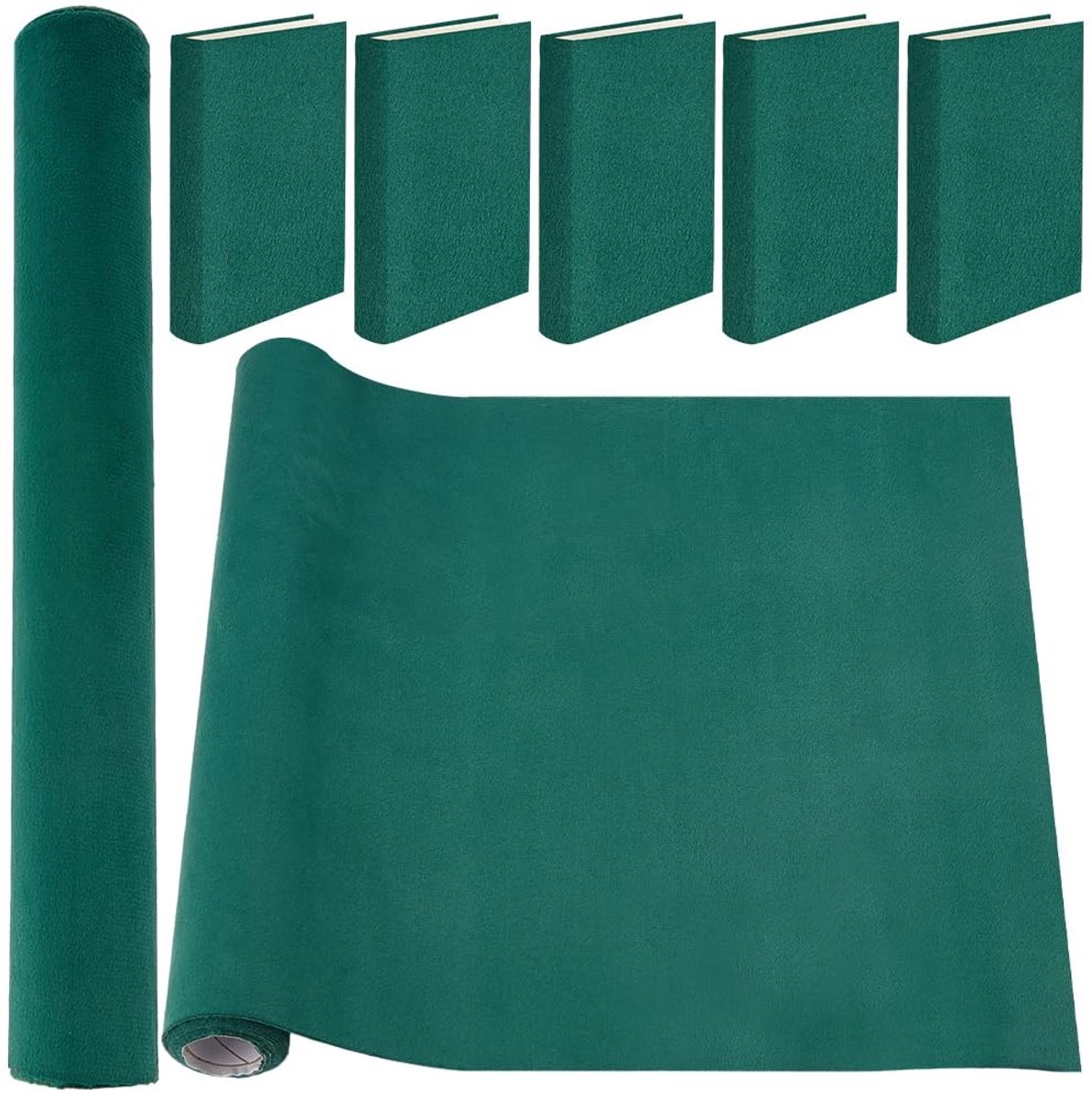 Allecto - Fluwelen Boekdoek - Boekbinding - Stijlvolle Boekomslag - Donkergroen - Boekomslagbescherming - Perfect voor Creatieve Projecten - 130 x ...