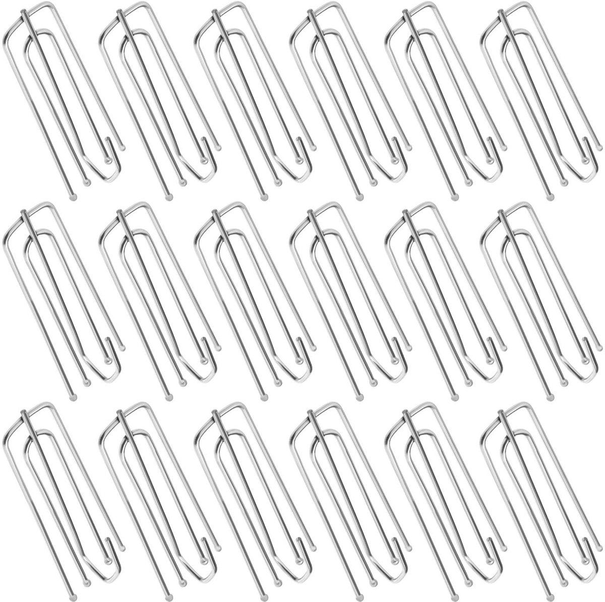 Allecto - Gordijnhaken - Heavy Duty - Duurzaam - Zilver - Metalen Haken - Voor Raam en Deur Gordijnen - 60 Stuks
