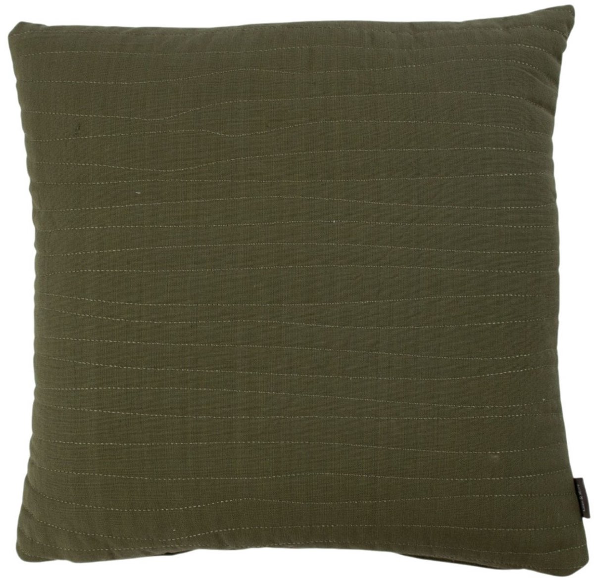 Linen & More Uneven stitching army green cushion 45 x 45 cm Leger groen