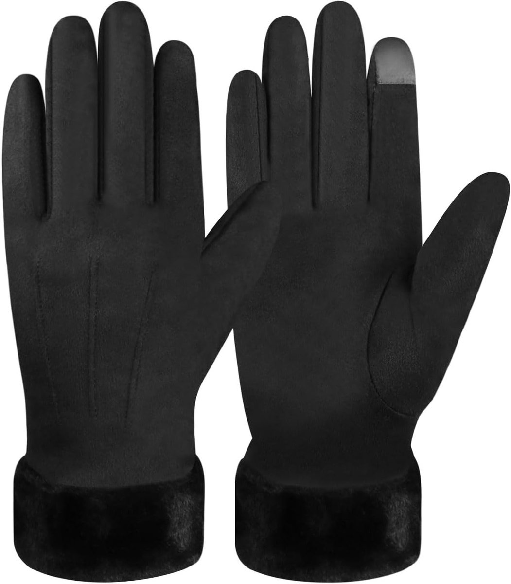 Dames Winterhandschoenen met Pluche Voering, Warme Touchscreen Functie, Winddicht en Thermisch voor Fietsen en Buitenactiviteiten
