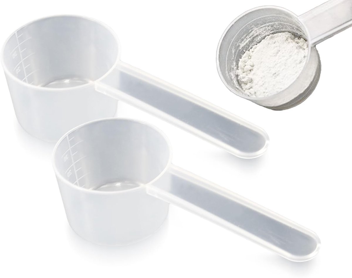 Allecto - Maatlepels - Transparante Maatlepel Set - 20g en 40ml Capaciteit - Voor Poeder en Vloeistoffen - Ideaal voor Babyvoeding - 2 Stuks