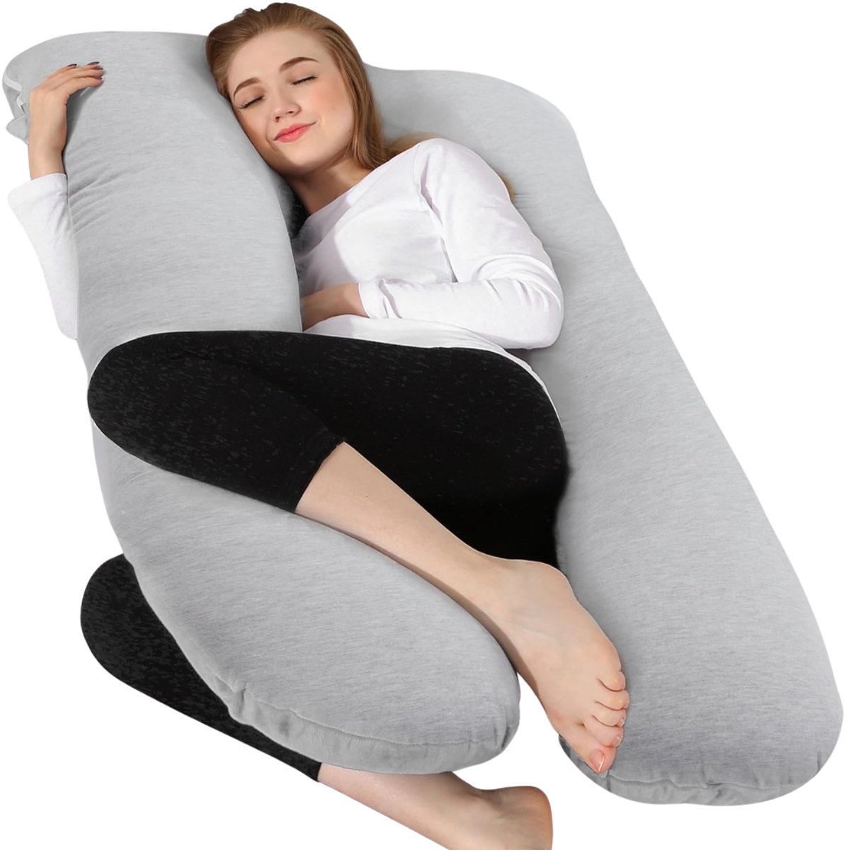 YOR® Zwangerschapskussens – Zijslaapkussen - Voedingskussen – Zijslaapkussen volwassenen XXL - Body Pillow - Lichaamskussen – Koelgrijs - 140cm x 70cm x 1cm